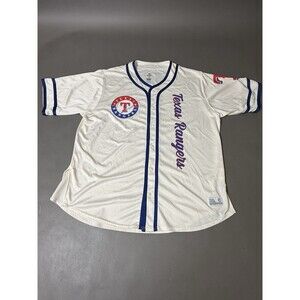 Texas Rangers Jersey Mens 2XL (50-52) White Buttons  MLB Baseball Dynasty RARE